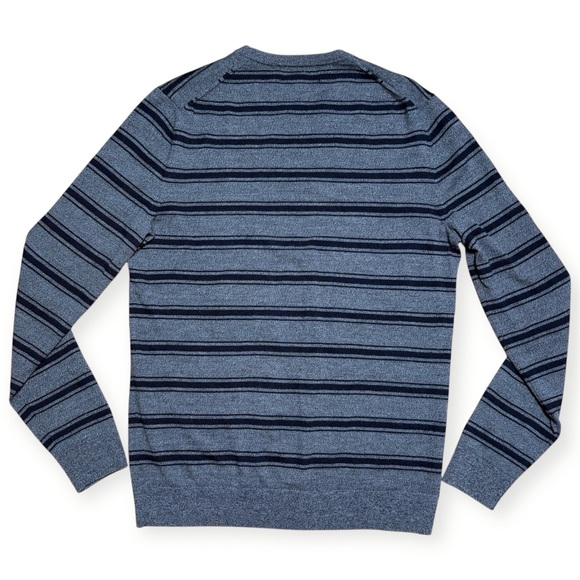 Baruffa x Banana Republic Italian Merino Wool Striped Crewneck Sweater Sz M Tall - Picture 2 of 11